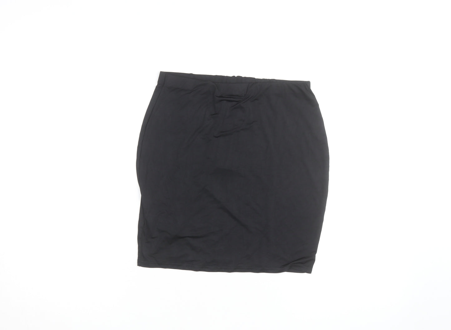 Boohoo Women Black Size 10 High Waist Pencil Skirt