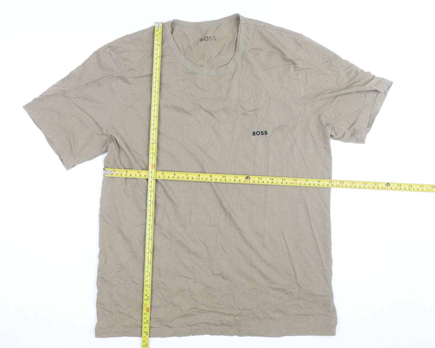 BOSS Men's Beige XL Crew Neck Cotton Jersey T-Shirt