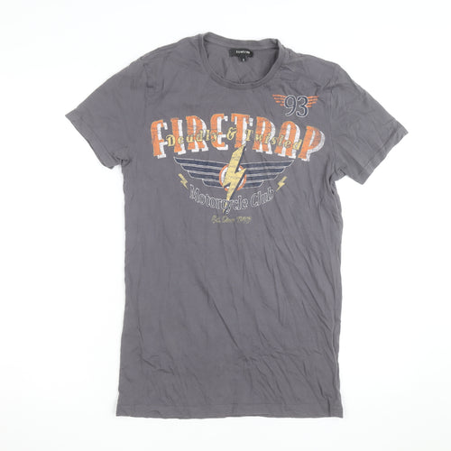 Firetrap Men's Grey Motorcycle Graphic Print T-Shirt Small