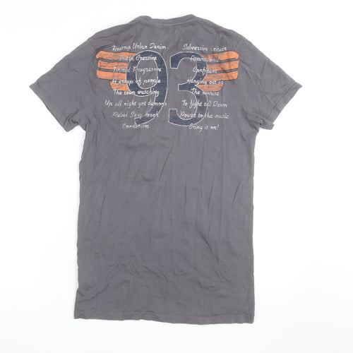 Firetrap Men's Grey Motorcycle Graphic Print T-Shirt Small