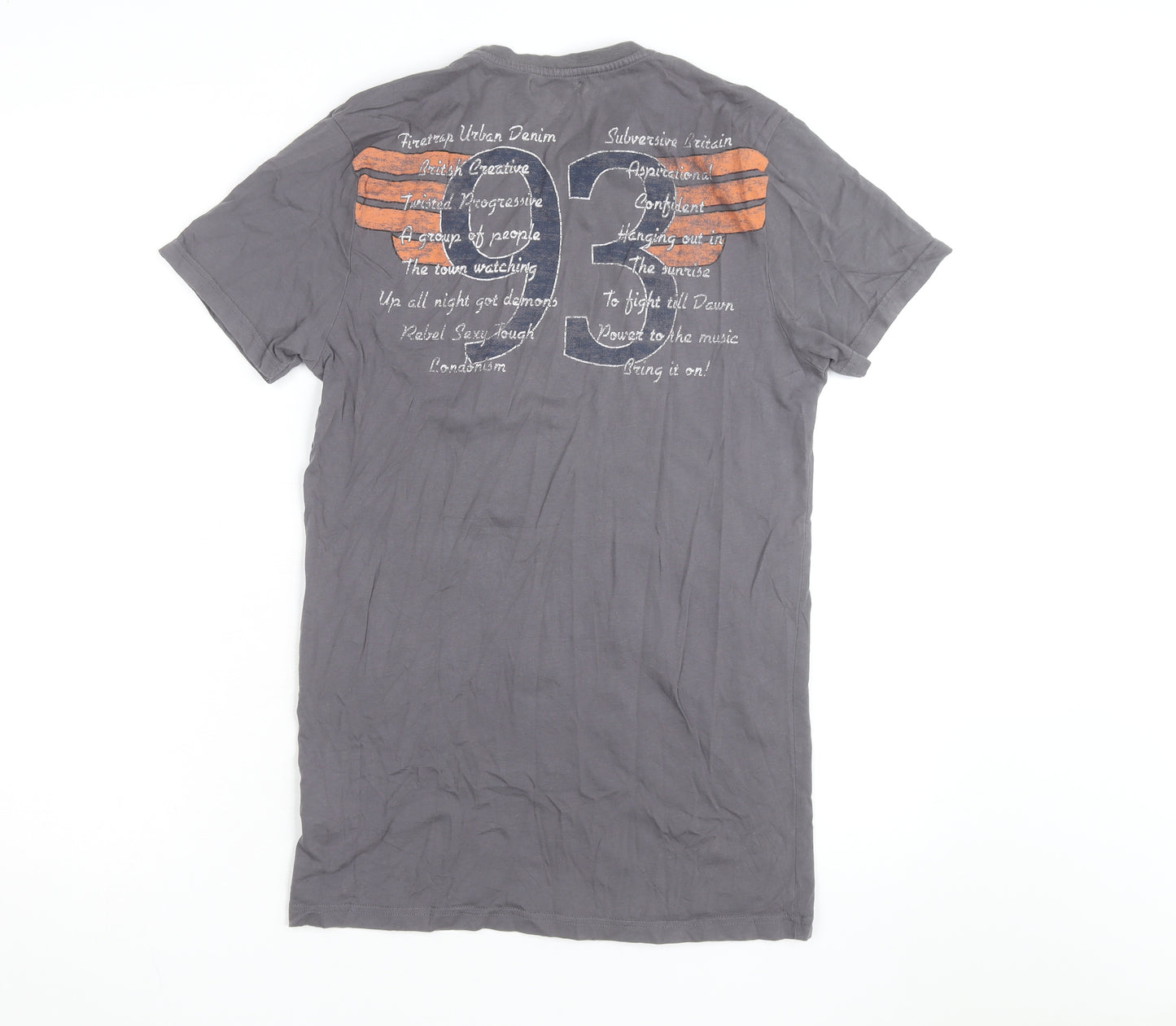 Firetrap Men's Grey Motorcycle Graphic Print T-Shirt Small