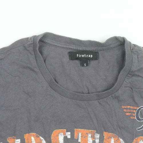 Firetrap Men's Grey Motorcycle Graphic Print T-Shirt Small
