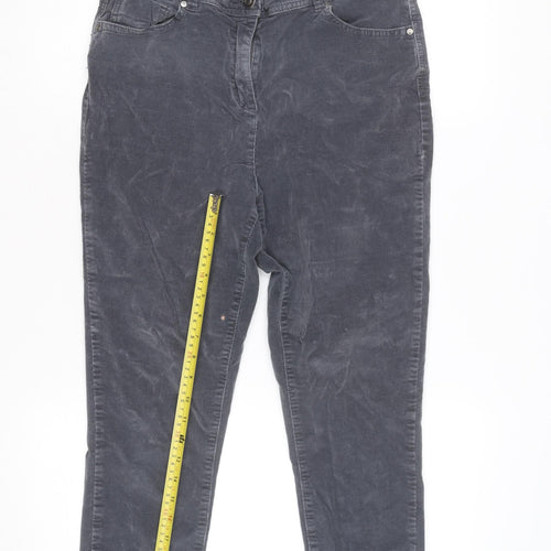 George Women Grey Corduroy Skinny Jeans Size 14 Mid Rise