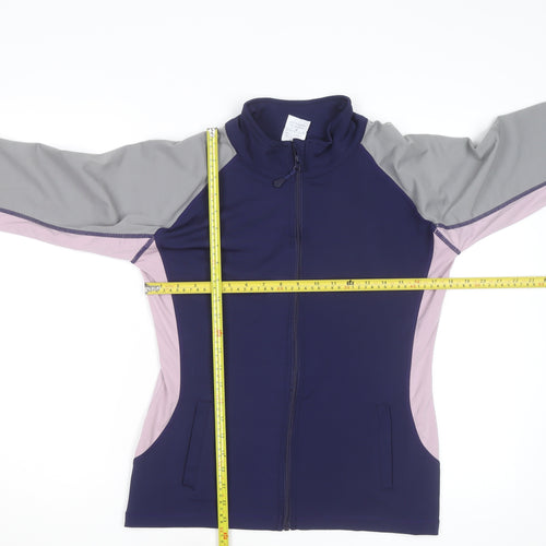 Active Womens Blue Track Jacket Size 12 Full Zip Lightweight