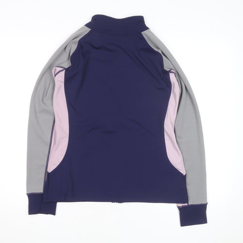 Active Womens Blue Track Jacket Size 12 Full Zip Lightweight
