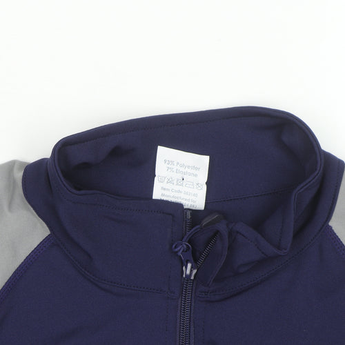 Active Womens Blue Track Jacket Size 12 Full Zip Lightweight