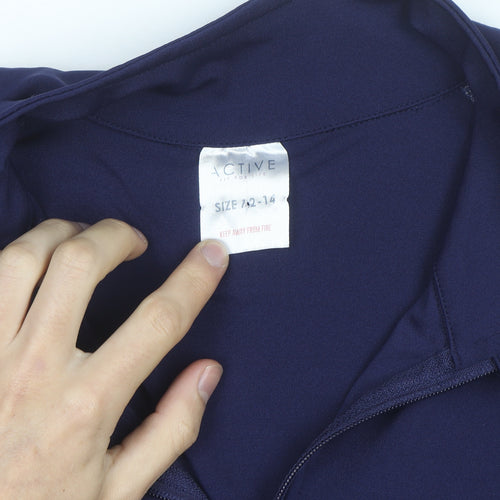 Active Womens Blue Track Jacket Size 12 Full Zip Lightweight