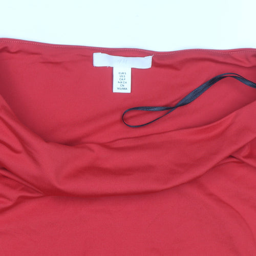H&M Womens Red Long Sleeve Bodysuit Size S Stretch Jersey