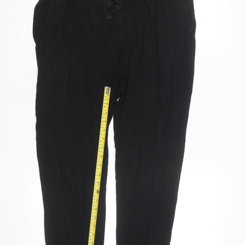 Next Women’s Black Cotton Jogger Trousers L Regular Fit