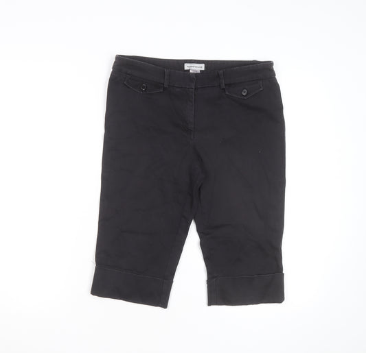 Warehouse Women's Black Chino Shorts Size 10 Stretch Cotton