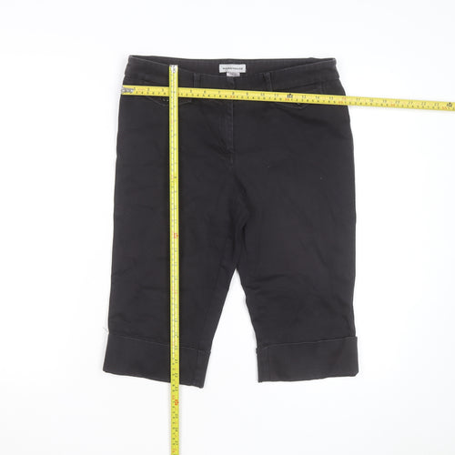 Warehouse Women's Black Chino Shorts Size 10 Stretch Cotton