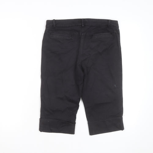 Warehouse Women's Black Chino Shorts Size 10 Stretch Cotton