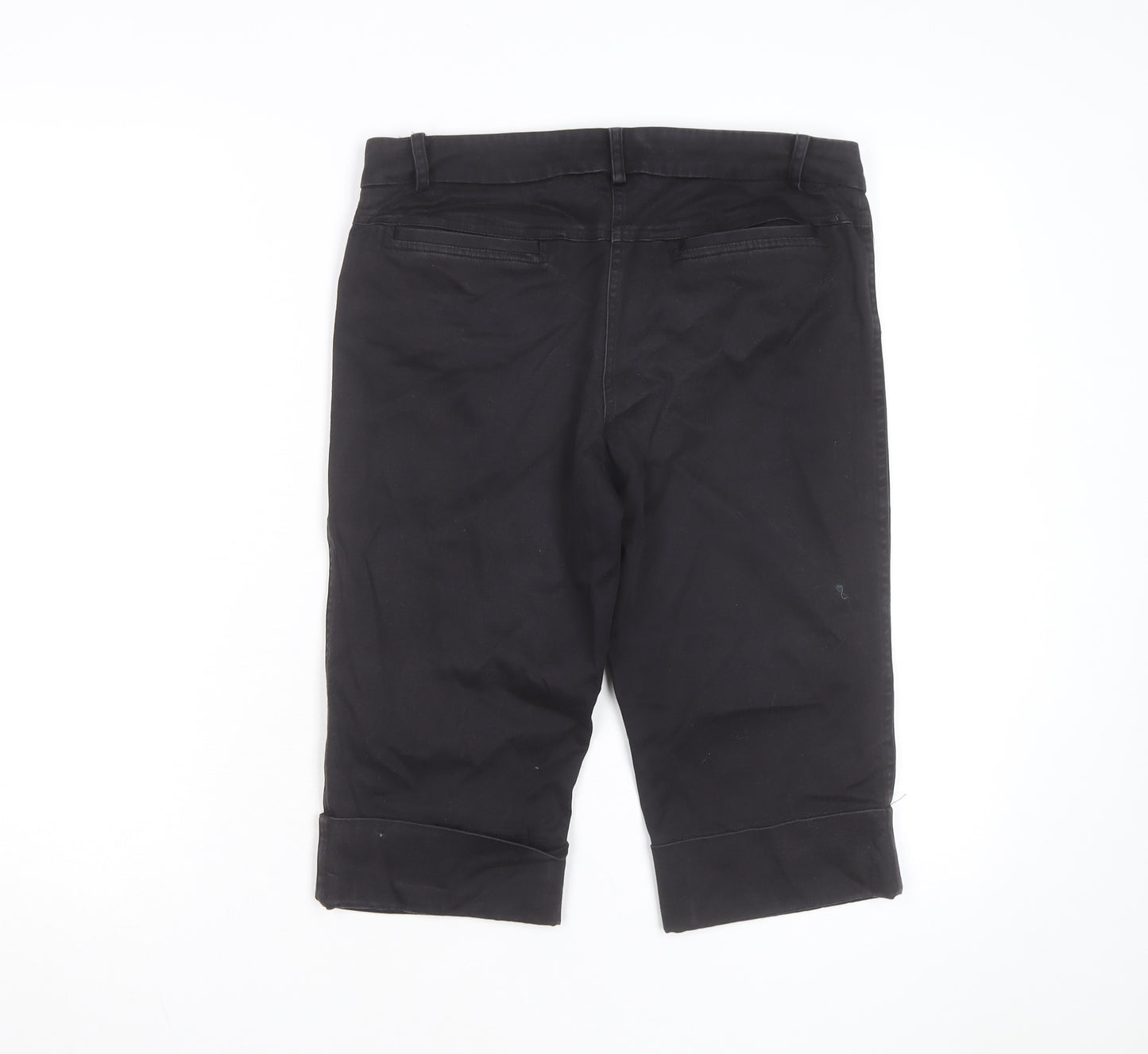 Warehouse Women's Black Chino Shorts Size 10 Stretch Cotton