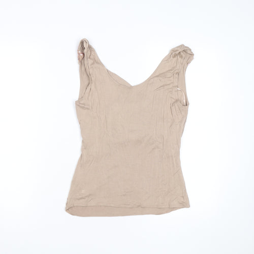 New Look Women’s Beige Wrap Sequin Strap Sleeveless Top Size 14