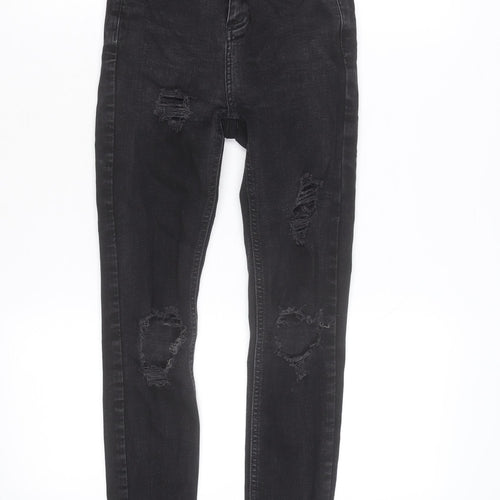 Denim Co. Women Black High Rise Distressed Skinny Jeans Size 6