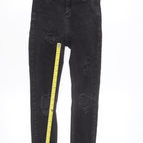 Denim Co. Women Black High Rise Distressed Skinny Jeans Size 6
