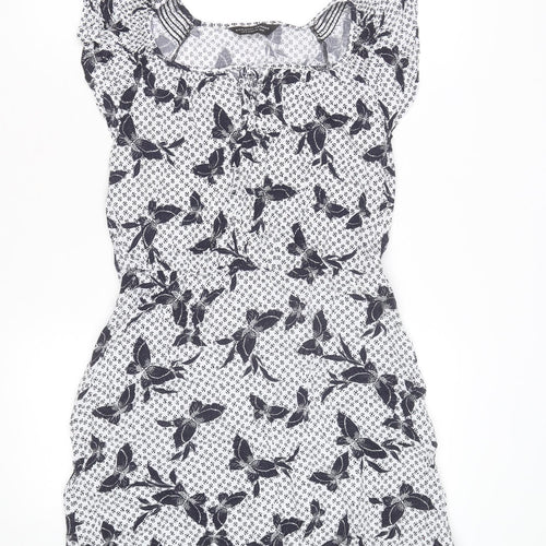 Dorothy Perkins Women’s White Floral Bodycon Dress Size 12