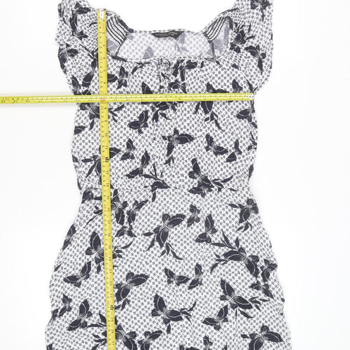 Dorothy Perkins Women’s White Floral Bodycon Dress Size 12
