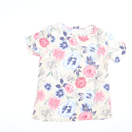 Honor Millburn Women's Multicoloured Floral Cotton T-Shirt Size 14