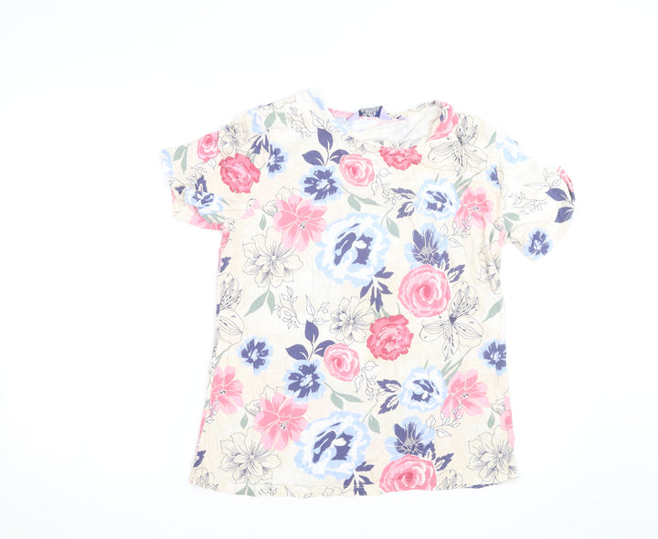 Honor Millburn Women's Multicoloured Floral Cotton T-Shirt Size 14