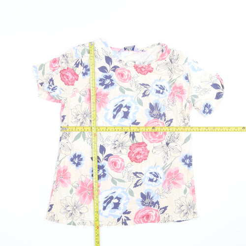Honor Millburn Women's Multicoloured Floral Cotton T-Shirt Size 14