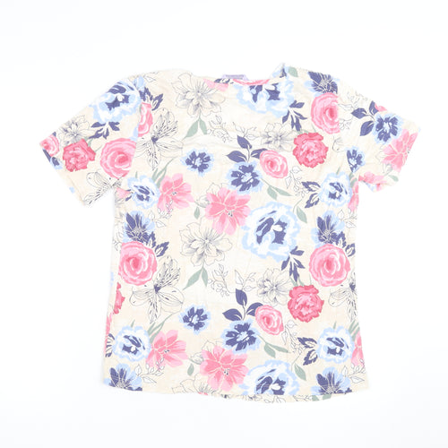 Honor Millburn Women's Multicoloured Floral Cotton T-Shirt Size 14