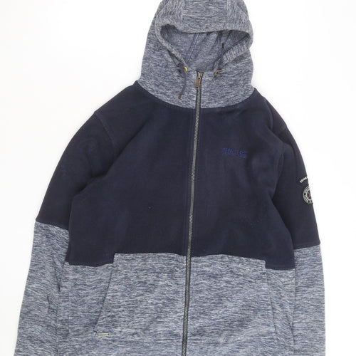 Regatta Mens Blue Full Zip Fleece Hoodie Size L Outdoor Layer