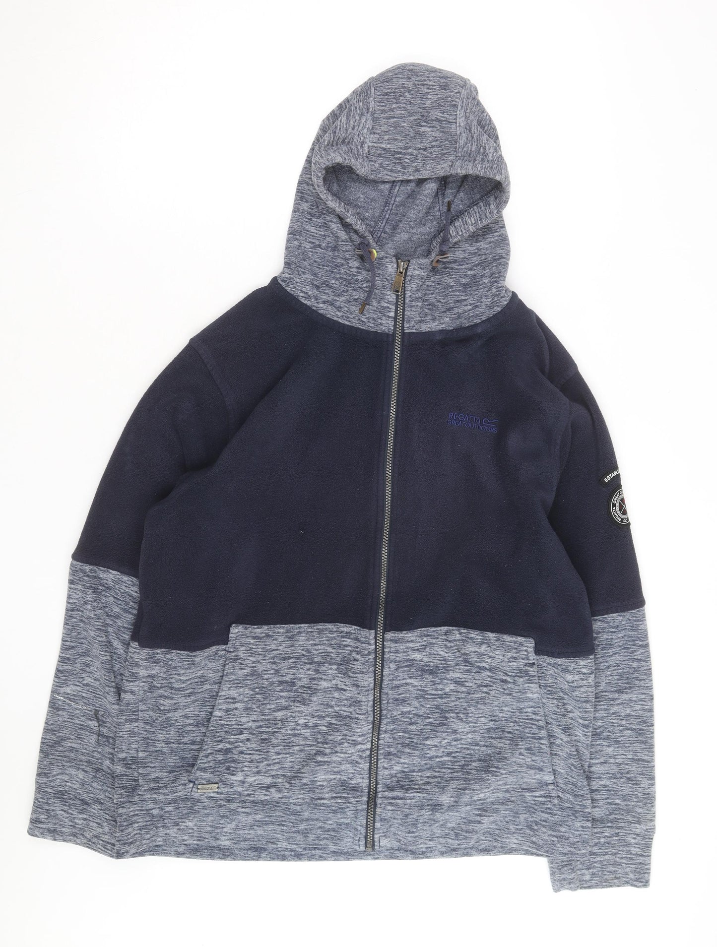Regatta Mens Blue Full Zip Fleece Hoodie Size L Outdoor Layer