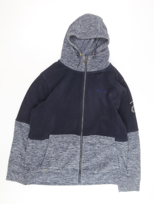 Regatta Mens Blue Full Zip Fleece Hoodie Size L Outdoor Layer