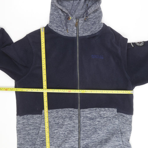 Regatta Mens Blue Full Zip Fleece Hoodie Size L Outdoor Layer