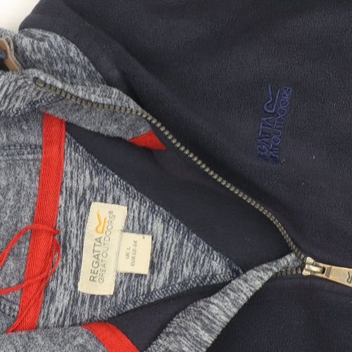 Regatta Mens Blue Full Zip Fleece Hoodie Size L Outdoor Layer