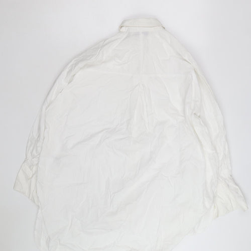 Topshop Women's White Cotton Long Sleeve Button-Up Shirt Size 12