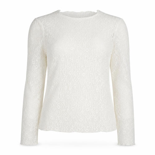 H&M Divided White Lace Long Sleeve Blouse Women’s Size L