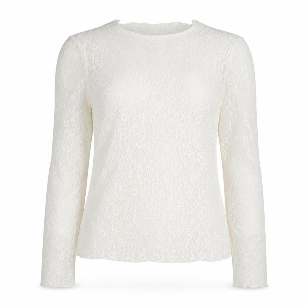 H&M Divided White Lace Long Sleeve Blouse Women’s Size L