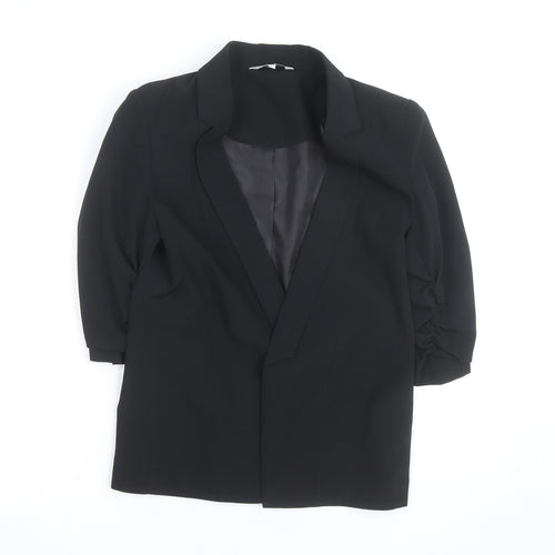 Peacocks Women's Black Size 8 Single-Breasted 3/4 Sleeve Blazer