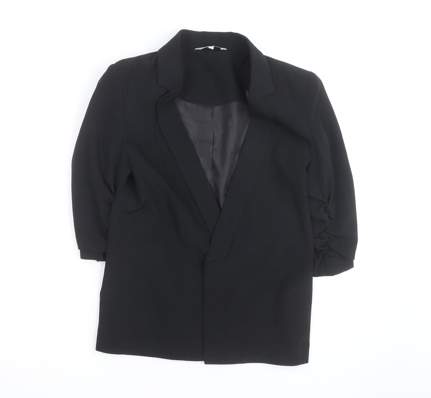 Peacocks Women's Black Size 8 Single-Breasted 3/4 Sleeve Blazer