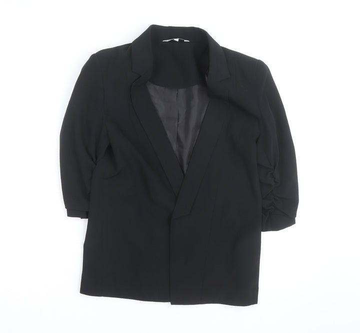 Peacocks Women's Black Size 8 Single-Breasted 3/4 Sleeve Blazer