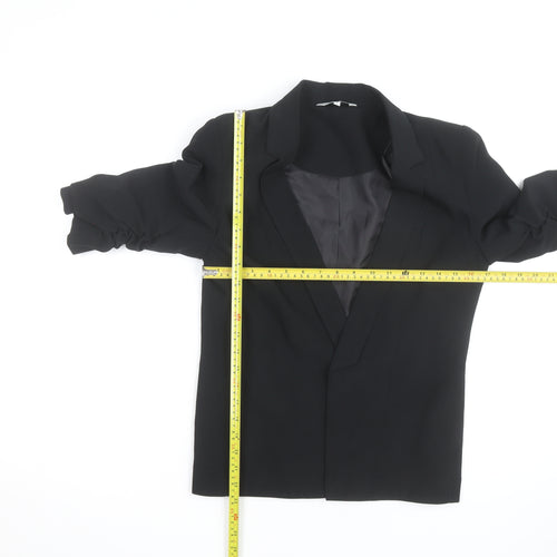 Peacocks Women's Black Size 8 Single-Breasted 3/4 Sleeve Blazer