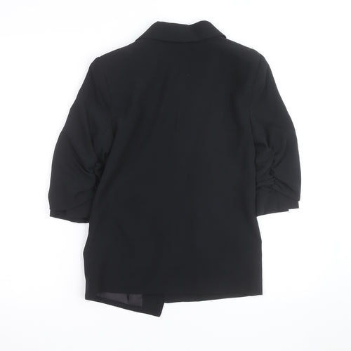 Peacocks Women's Black Size 8 Single-Breasted 3/4 Sleeve Blazer