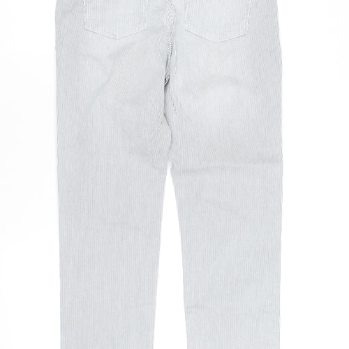 Marks and Spencer Women Blue Striped Chino Trousers Size 10