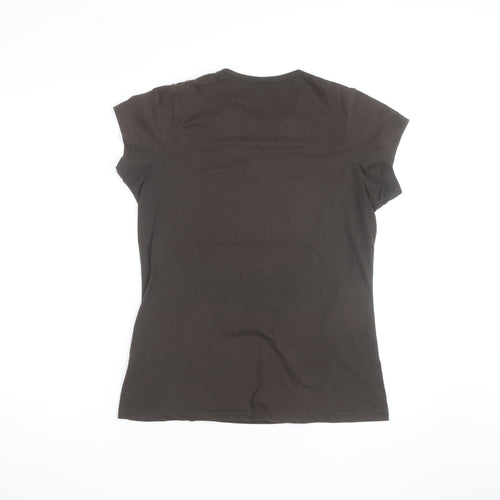 Mountainlife Women Brown Cotton Stretch Graphic T-Shirt Size 14