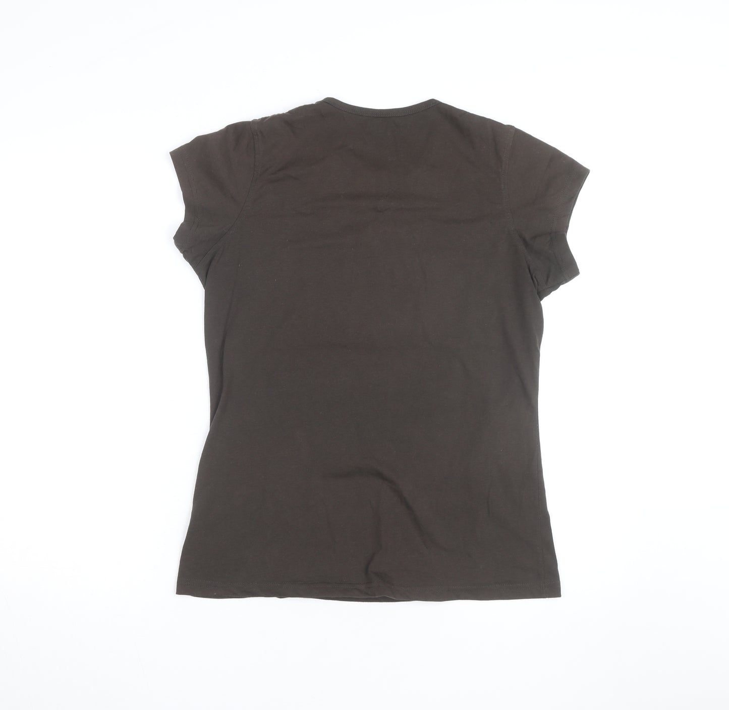 Mountainlife Women Brown Cotton Stretch Graphic T-Shirt Size 14