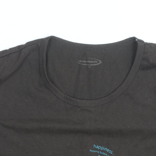 Mountainlife Women Brown Cotton Stretch Graphic T-Shirt Size 14