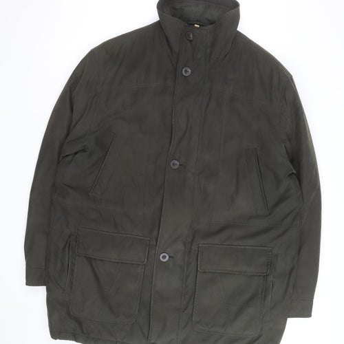 EWM Men’s Green L Parka Coat Cotton Polyester Lined Casual Jacket