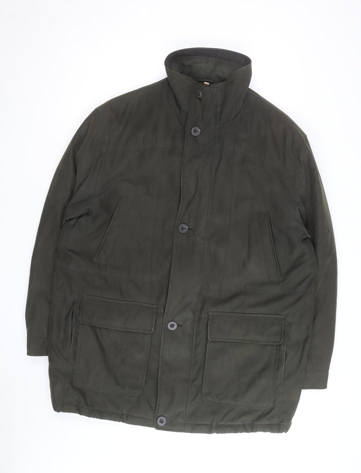 EWM Men’s Green L Parka Coat Cotton Polyester Lined Casual Jacket