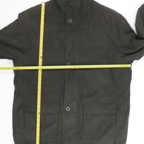 EWM Men’s Green L Parka Coat Cotton Polyester Lined Casual Jacket