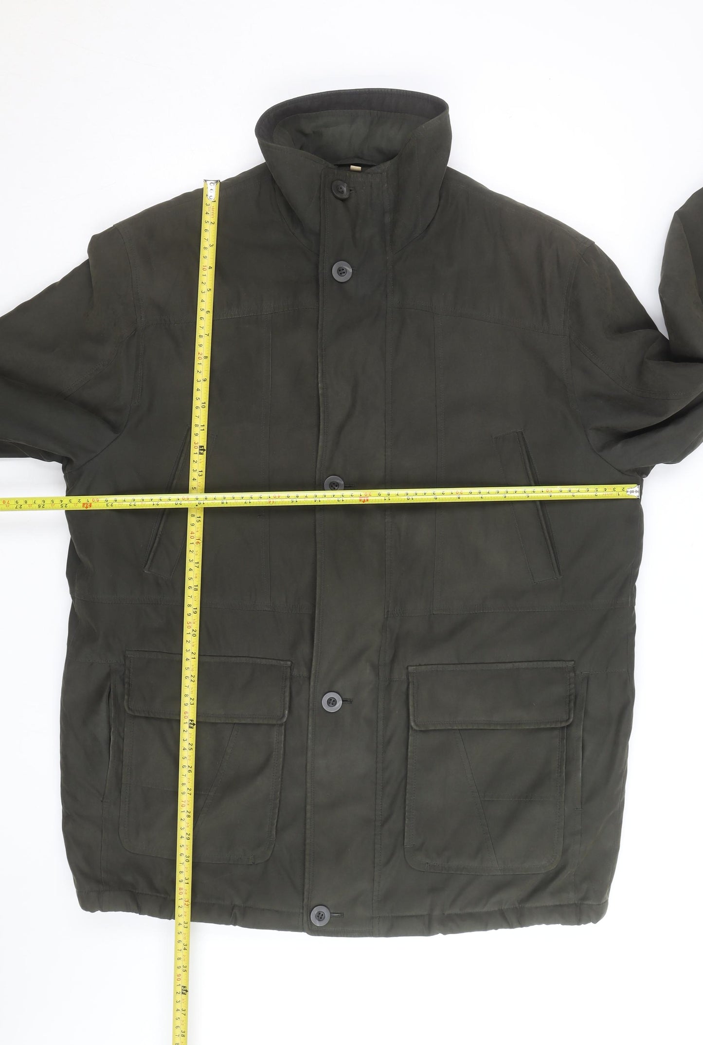 EWM Men’s Green L Parka Coat Cotton Polyester Lined Casual Jacket