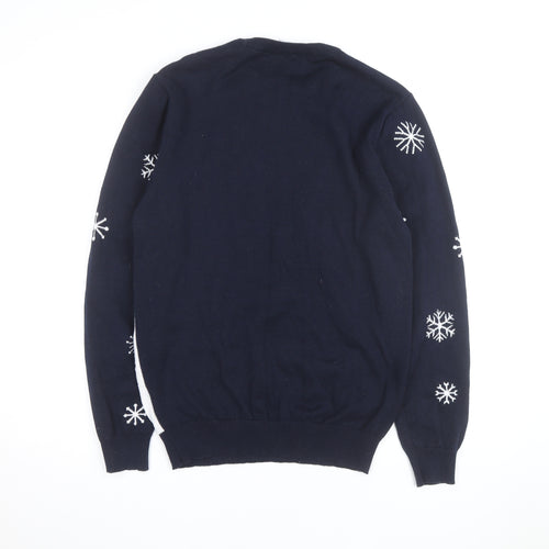 The Simpsons Men's Navy Christmas Jumper Medium Pullover Crew Neck
