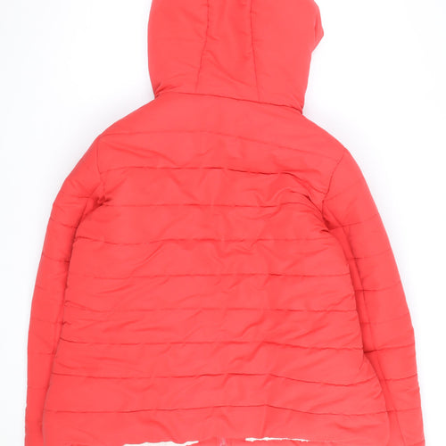 B.Young Women's Red Hooded Puffer Jacket Size 18 Winter Coat
