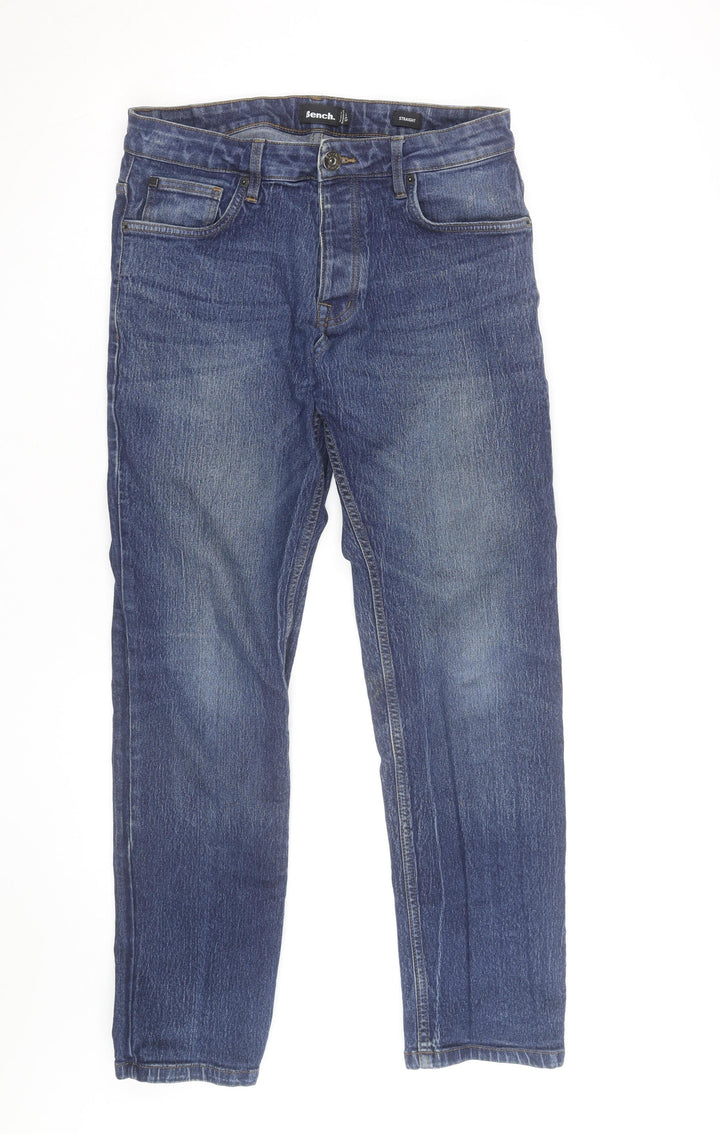 Bench Men's Blue Straight Fit Denim Jeans 34W 32L Classic Style